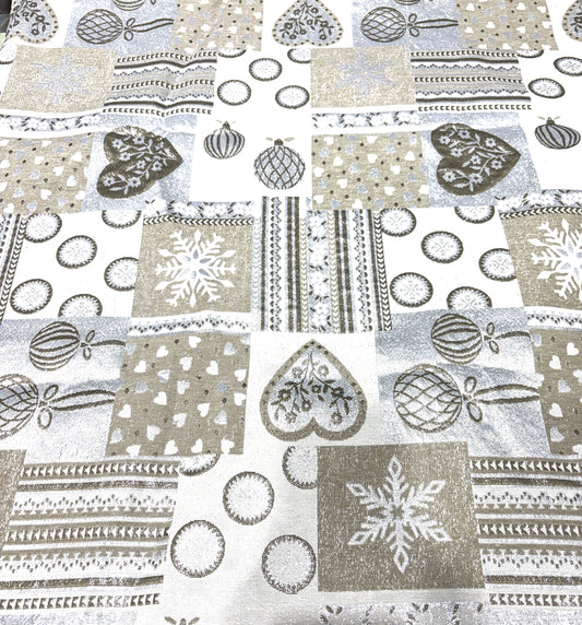 Tessuto Natale Loneta in Lurex  140*250