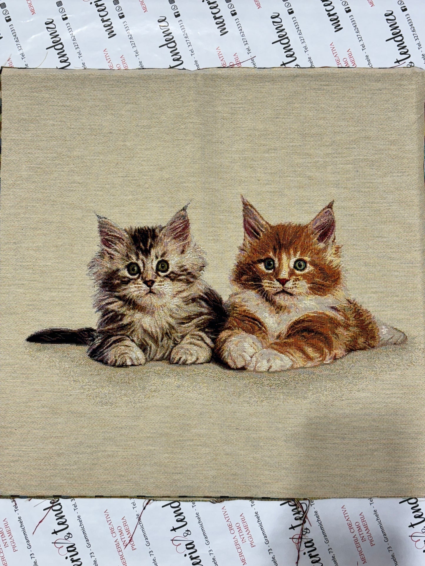Gobelin Cushion with Kittens