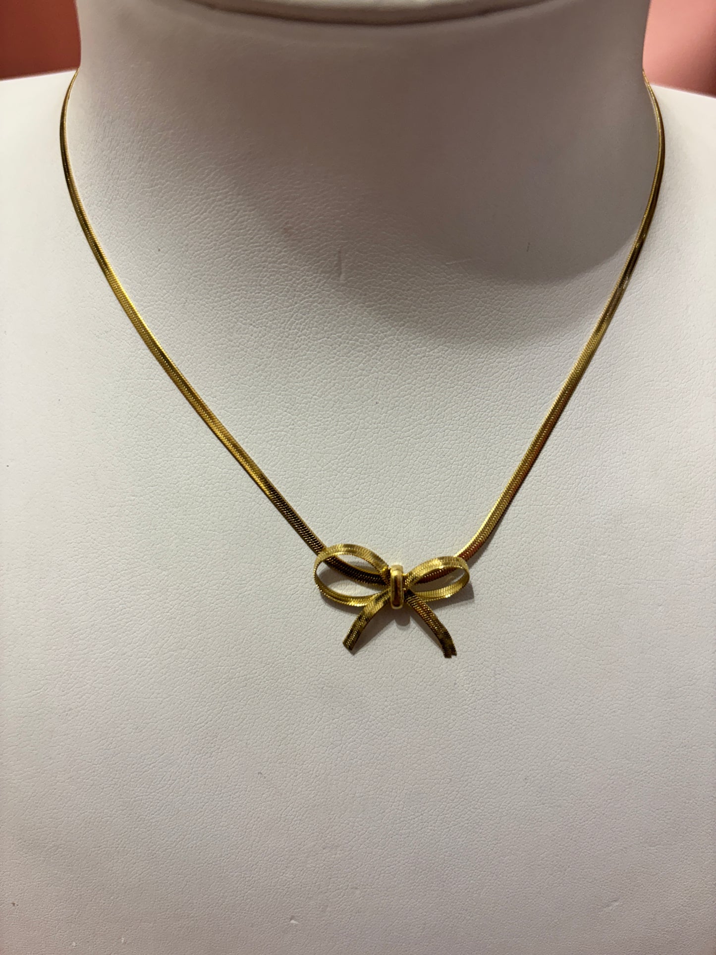 Gold Bow Necklace