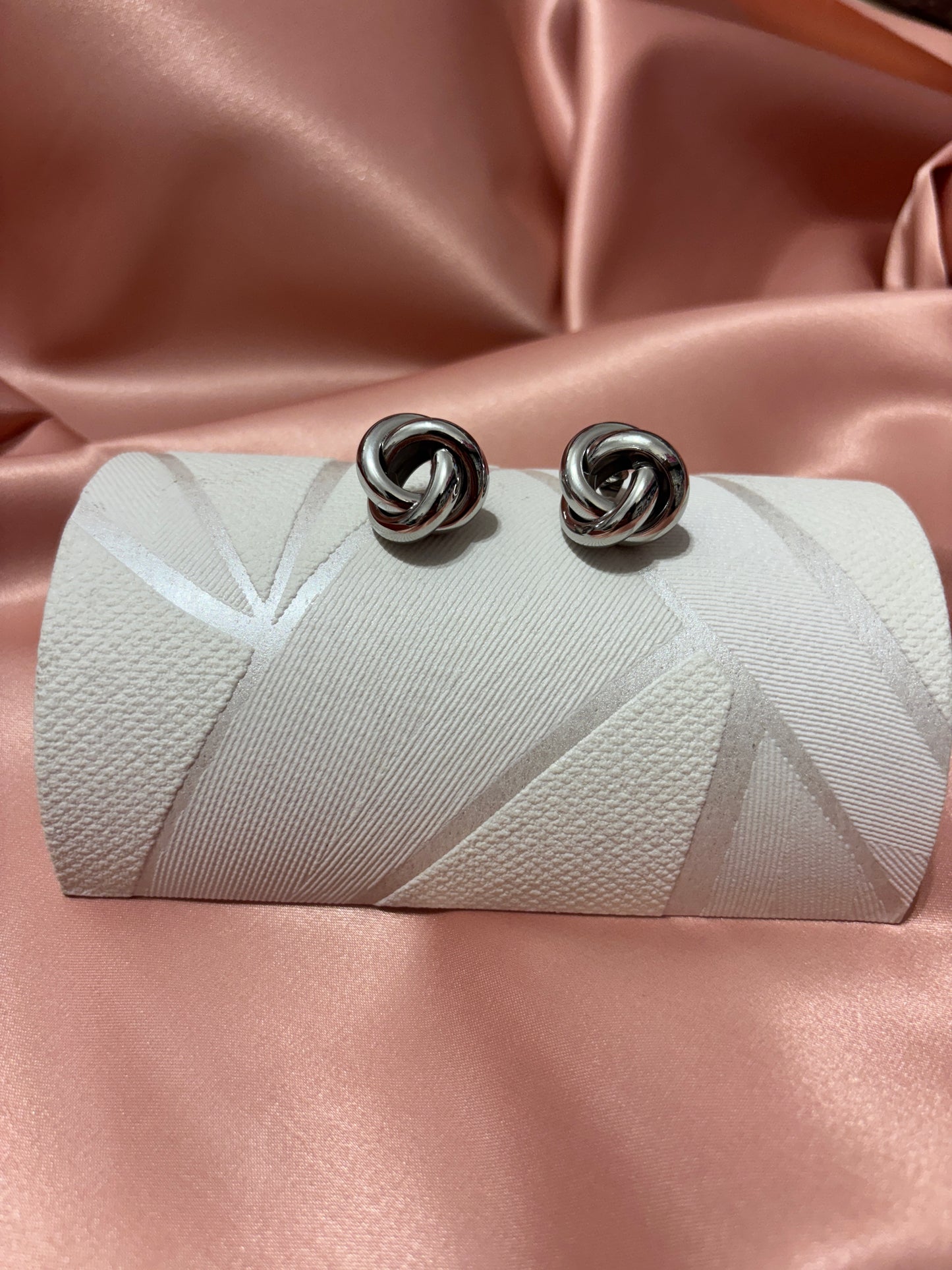 Chromed Steel Braided Earrings