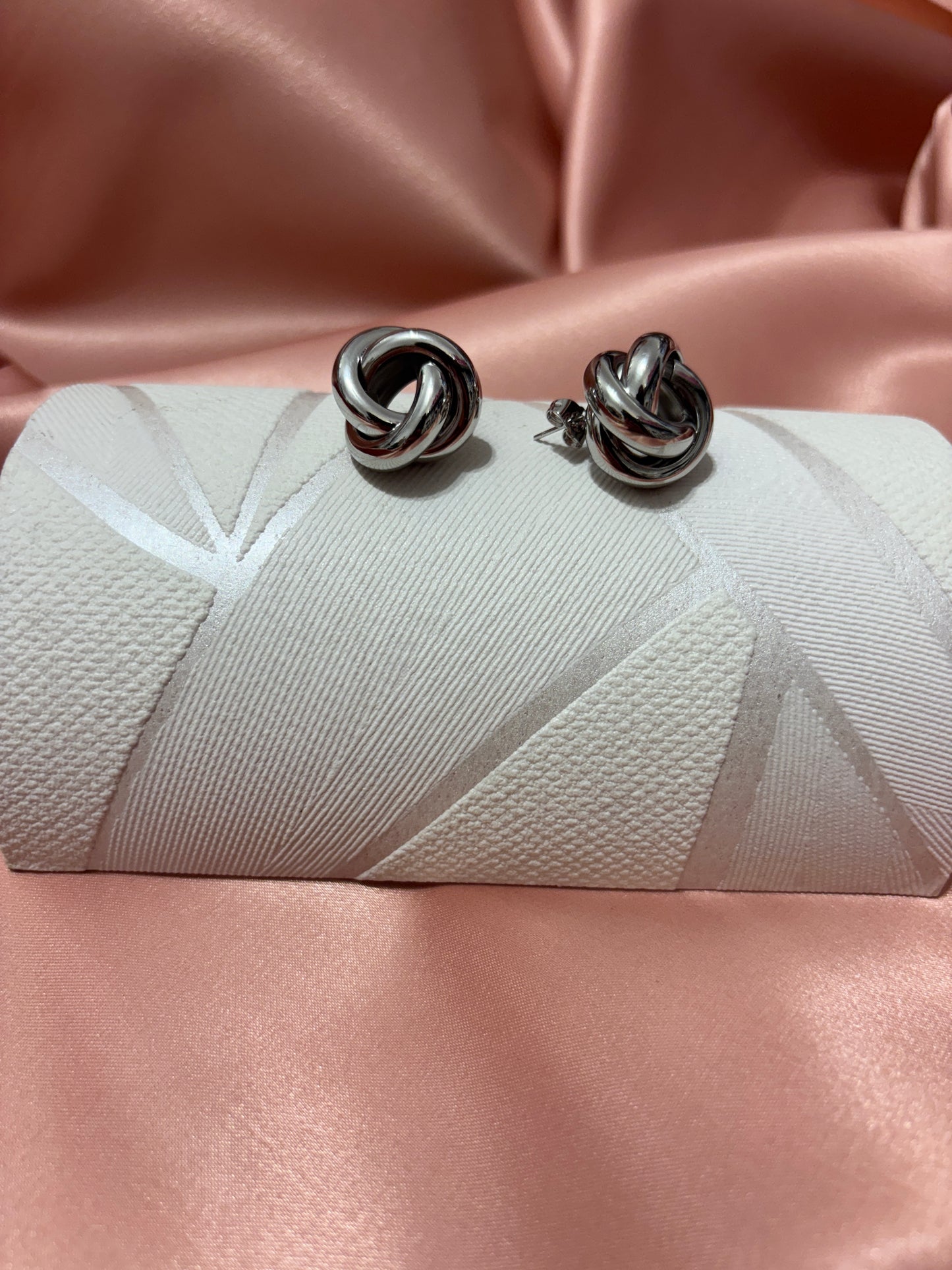 Chromed Steel Braided Earrings