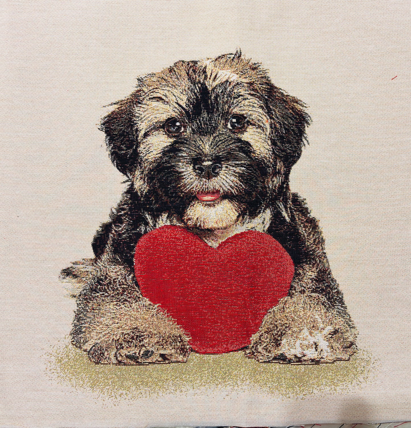Gobelin cushion dog heart