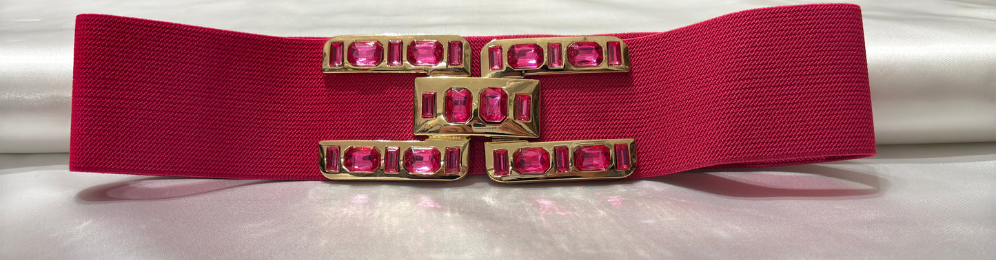 Elastic belt with jewel