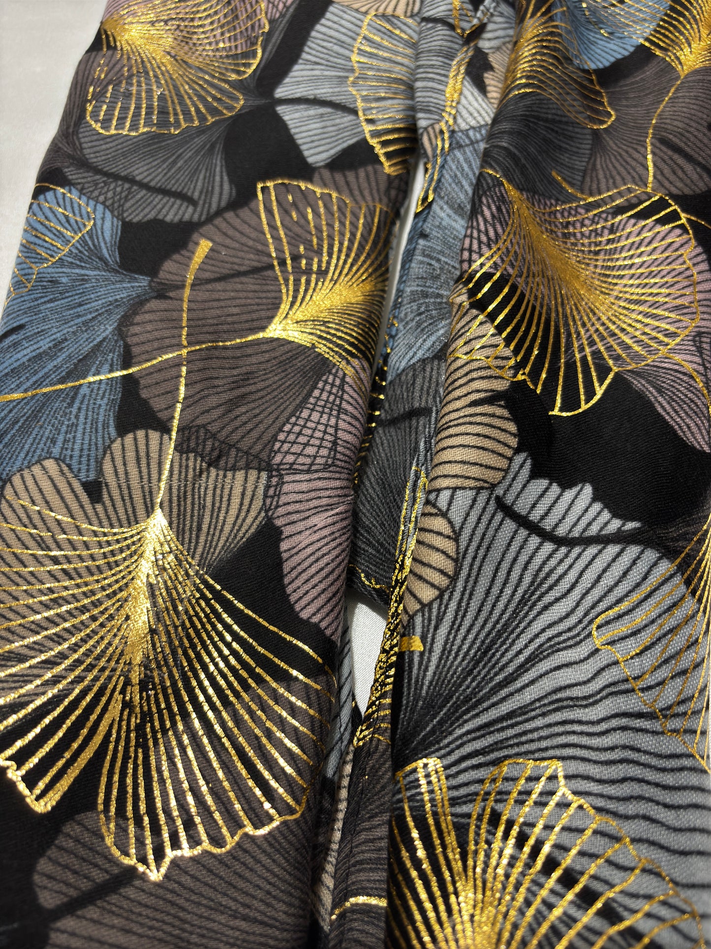 Golden Leaf Pattern Scarf