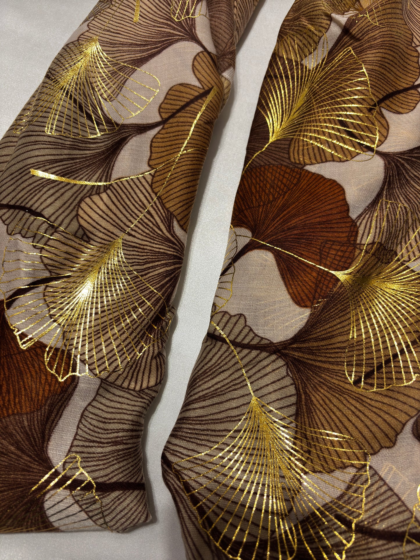 Golden Leaf Pattern Scarf