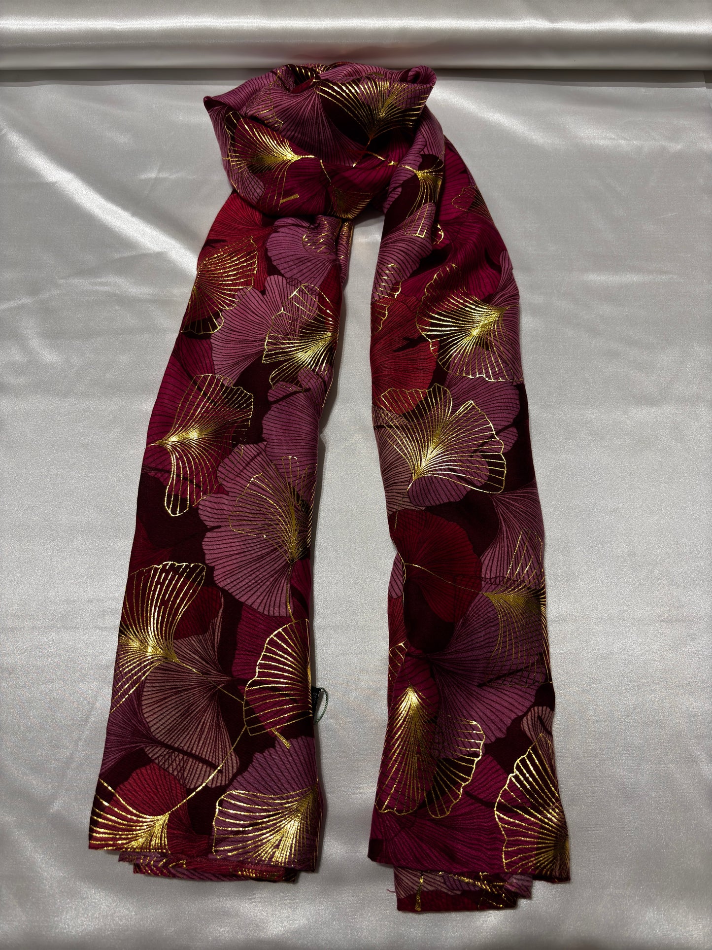 Golden Leaf Pattern Scarf
