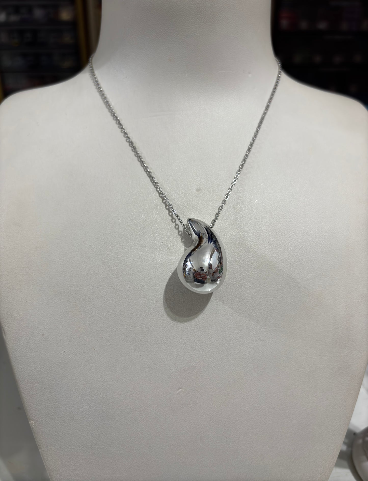 Steel Necklace with Drop