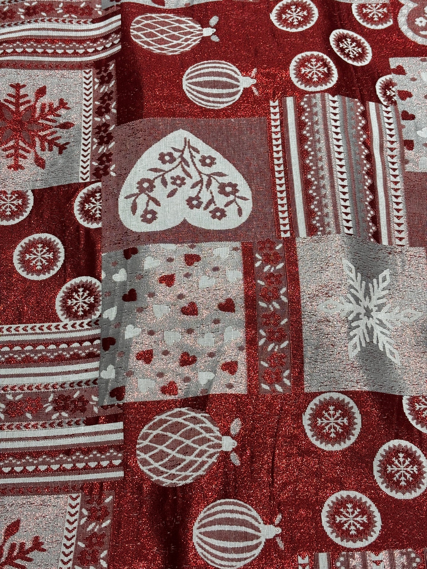 Tessuto Natale Loneta in Lurex (misura 140*380)