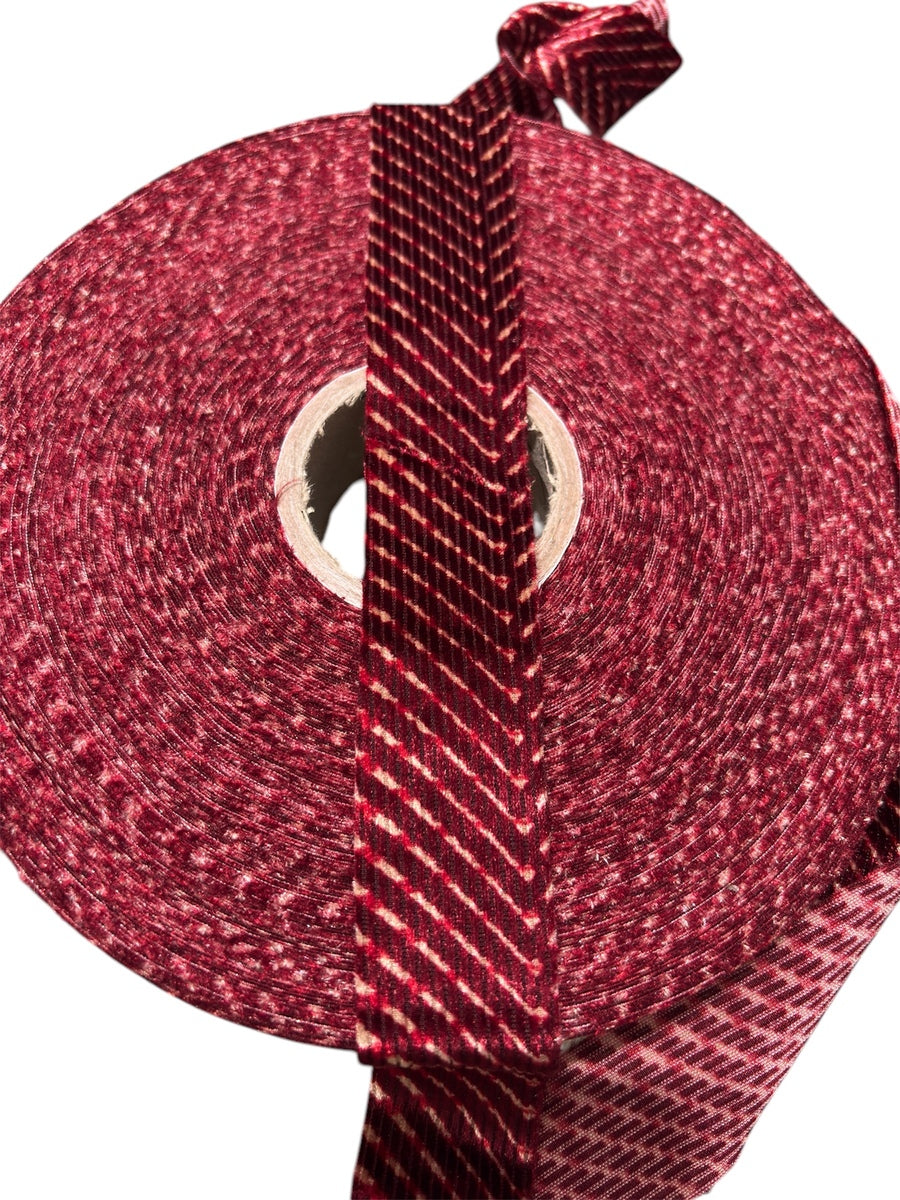 Bordeaux Pattern Velvet Pizza Ribbon