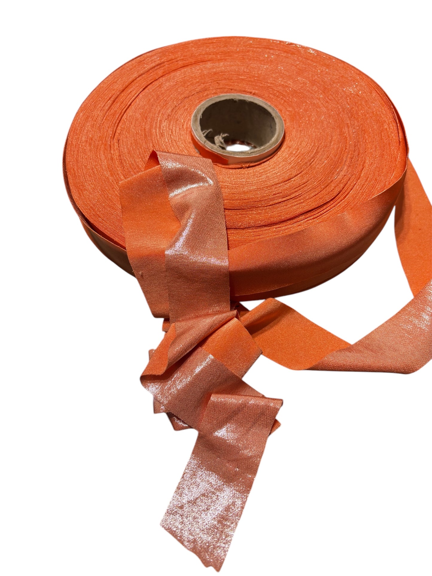 Salmon Lycra Lurex Pizza Ribbon 460 Grams