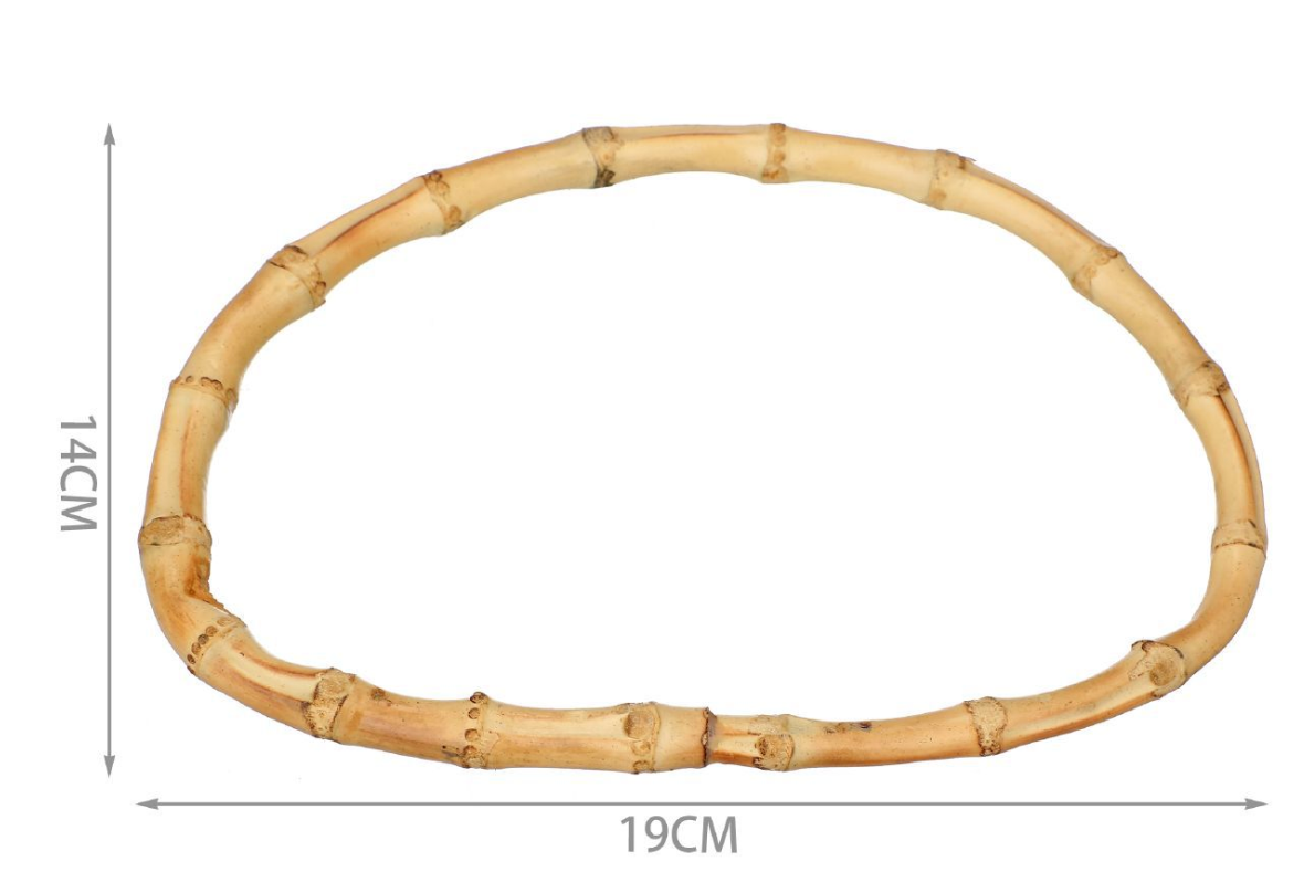Manico in Bamboo Ovale 19x14 cm per Borse Handmade