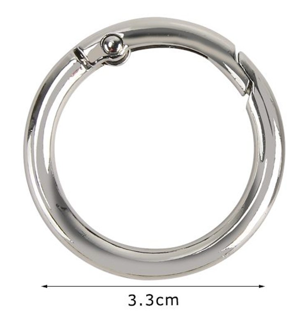 Round Snap Hook 33mm 2pcs – Split Ring for Bags and Accessories (Gold/Silver)