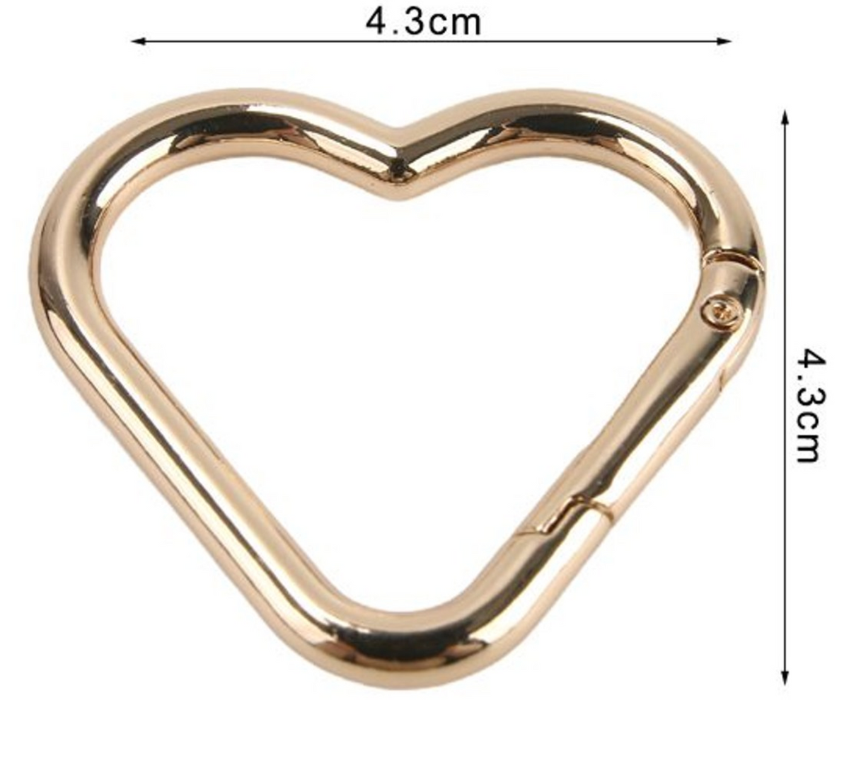 Mosquetón Corazón para Bolsos – Oro y Plata 1ud