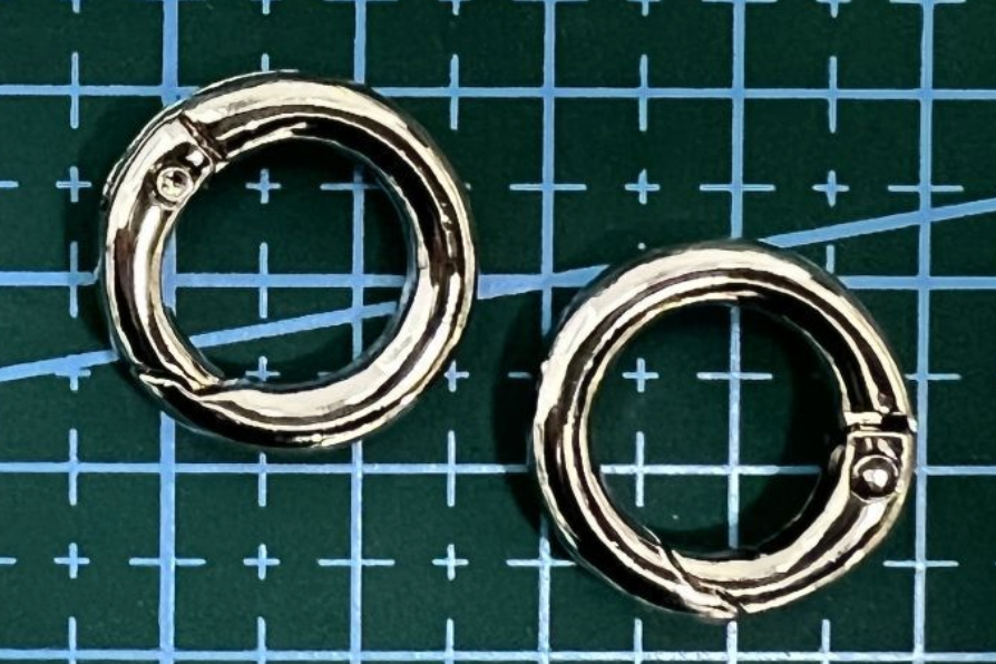 Moschettone Rotondo a Scatto 0,38x1,6cmx2,3cm 2pz – Anello Apribile per Borse e Accessori (Oro/Argento)