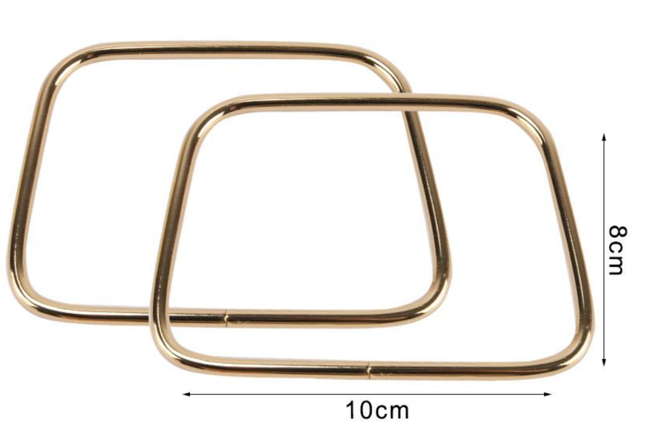 Manico per Borse a Trapezio in Metallo 10x8 cm – Oro e Argento 1PZ