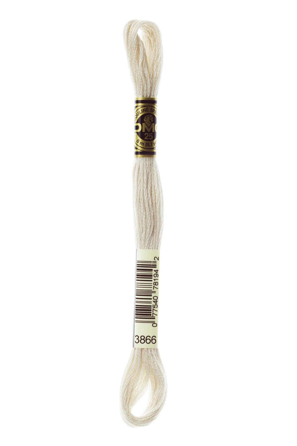 DMC Mouliné Spécial 25, colore 3866, matassina da 8 metri, 100% cotone
