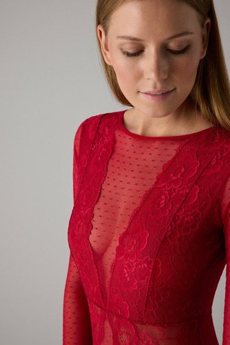 Long Sleeve Lace Bodysuit