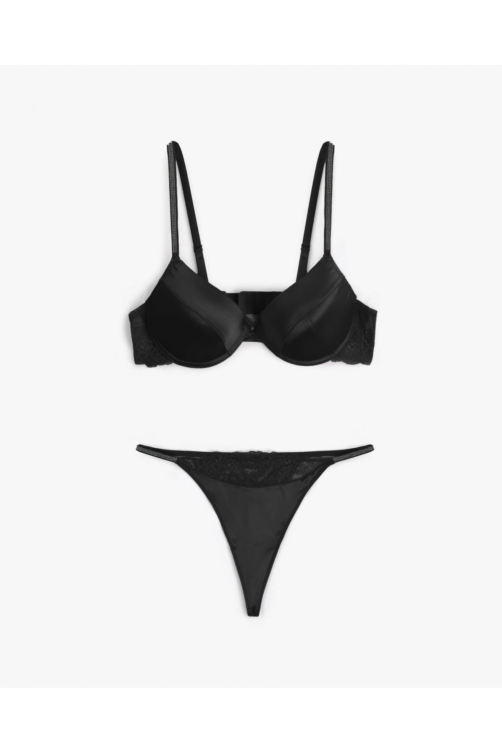 Women's Push Up and Thong Set Red and Black