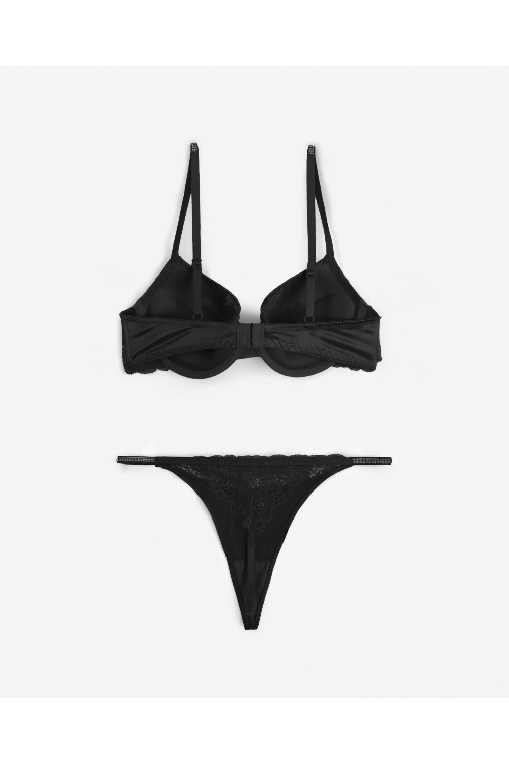 Women's Push Up and Thong Set Red and Black