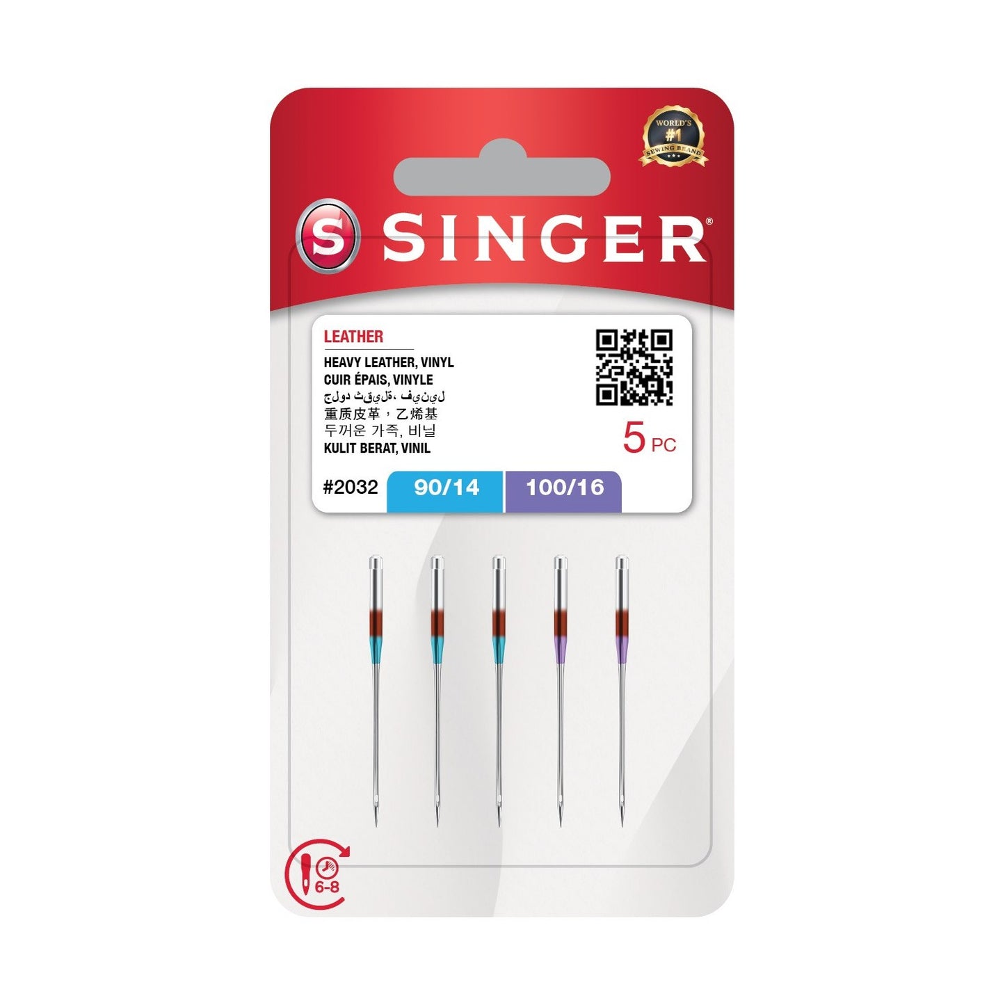 Singer Machine Needles for Leather and Vinyl