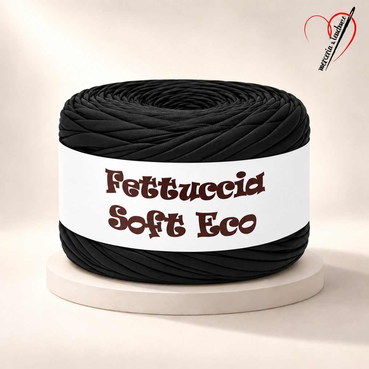 Fettuccia Soft Eco 09 Nero – foto studio frontale trama liscia