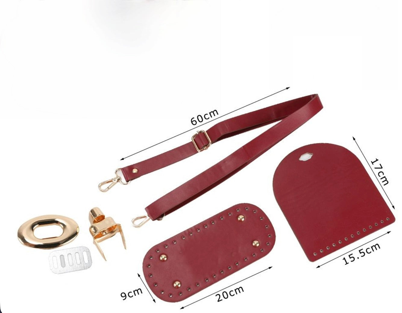 Kit Accessori per Borse Handmade con Fondo, Tracolla e Chiusura – Vari Modelli e Colori