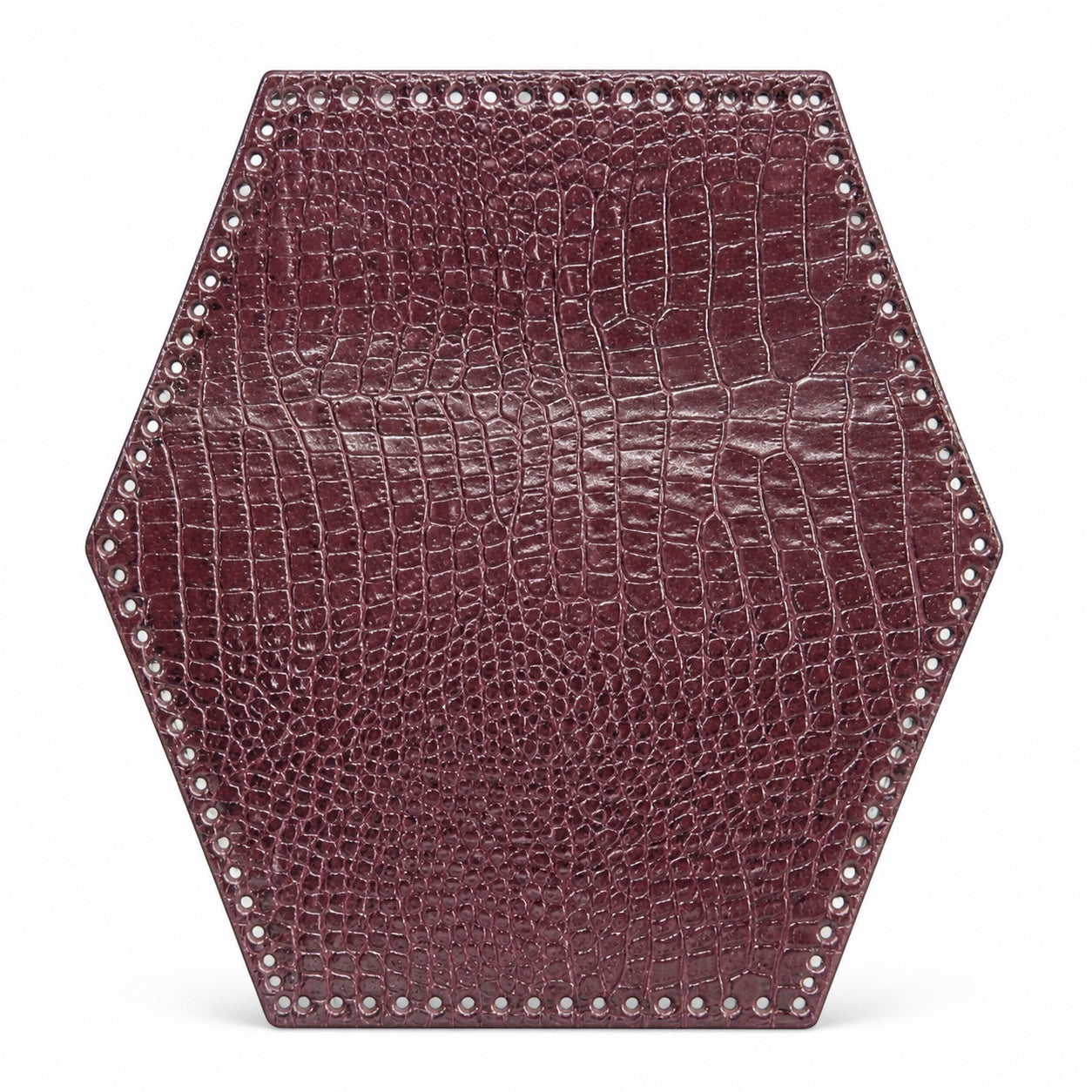 Pannello Esagonale in Vera Pelle Preforato per Borse Handmade 29cmx26cm