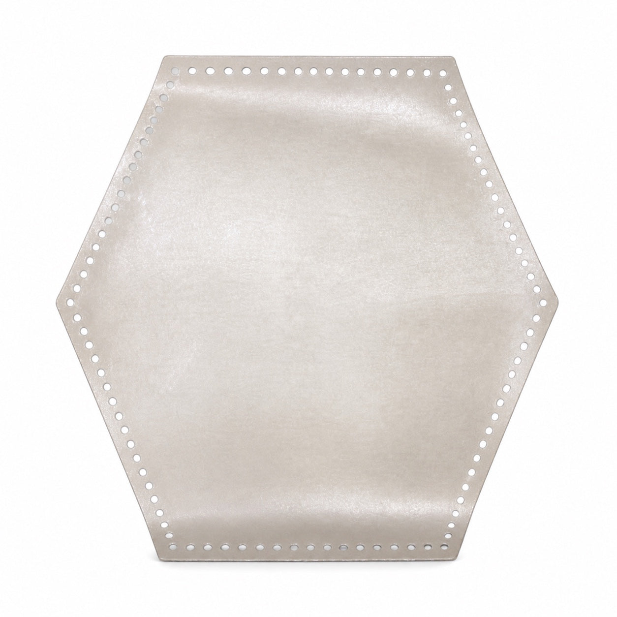 Pannello Esagonale in Vera Pelle Preforato per Borse Handmade 29cmx26cm