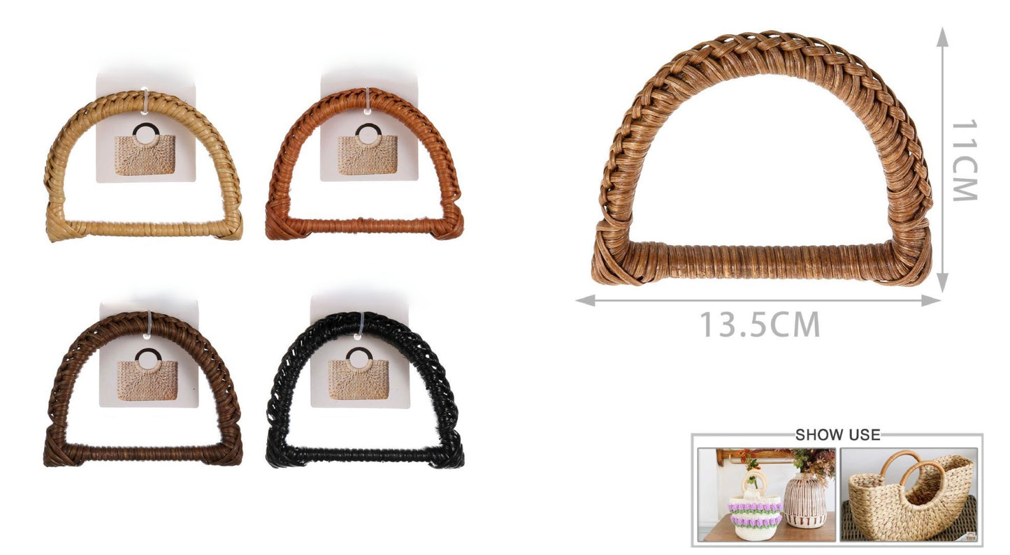 Manico per Borsa in Rattan Intrecciato 13,5x11 cm