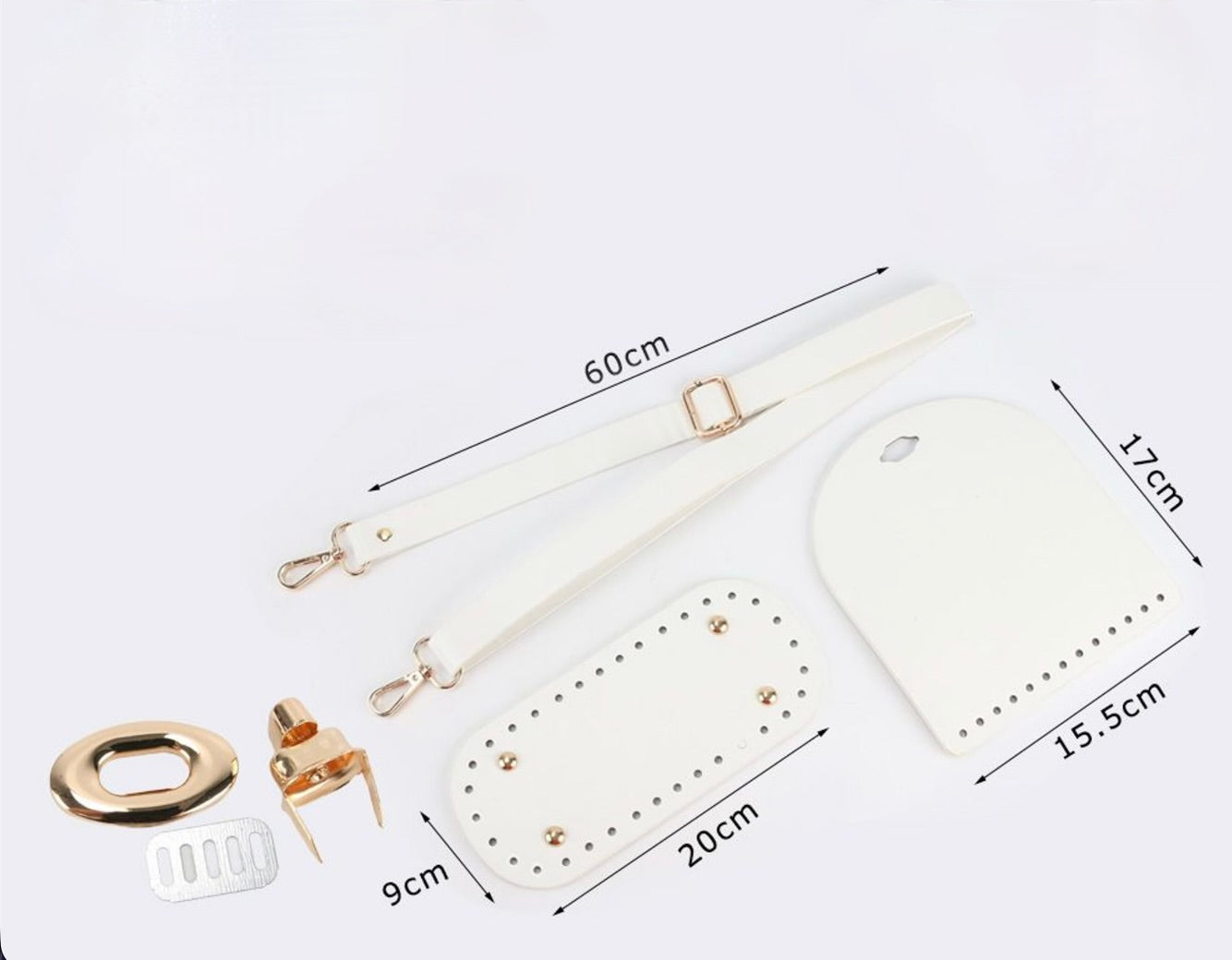 Kit Accessori per Borse Handmade con Fondo, Tracolla e Chiusura – Vari Modelli e Colori