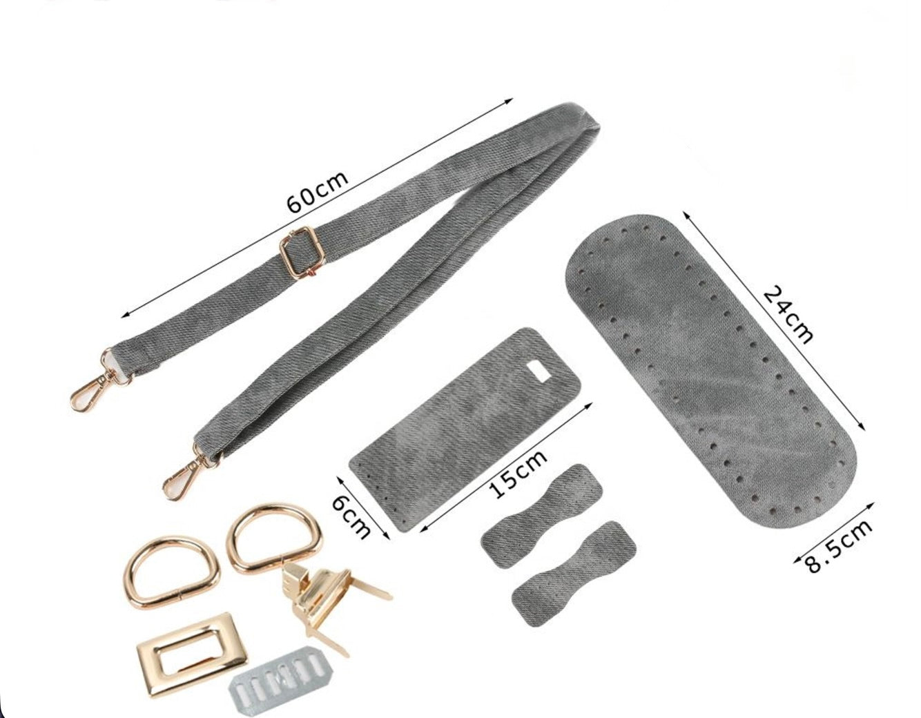 Kit Accessori per Borse Handmade con Fondo, Tracolla e Chiusura – Vari Modelli e Colori