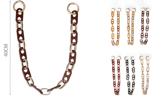 Catena per Borsa 40 cm con Maglie Colorate e Anelli Metallici – Manico Decorativo per Borse 844765