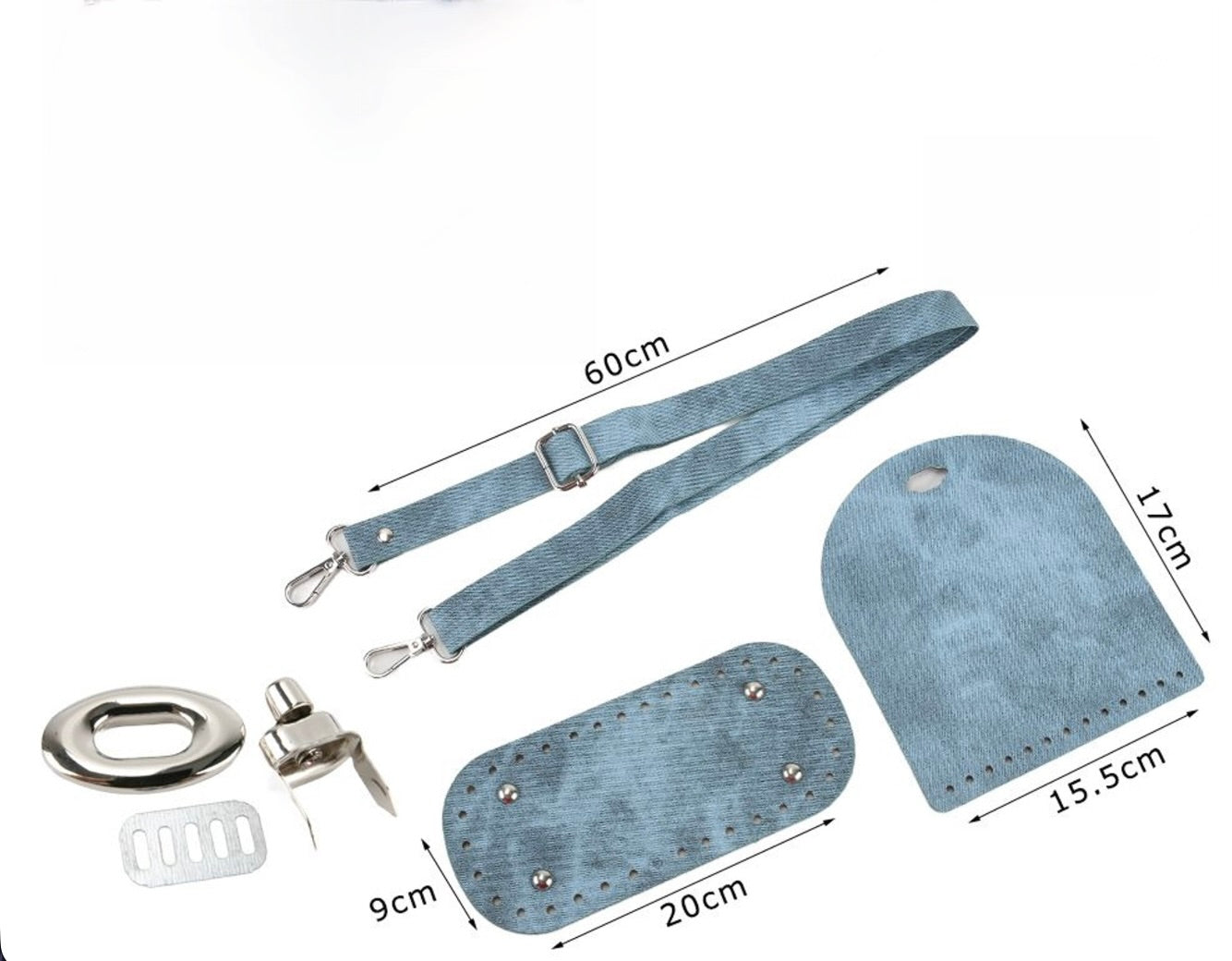 Kit Accessori per Borse Handmade con Fondo, Tracolla e Chiusura – Vari Modelli e Colori