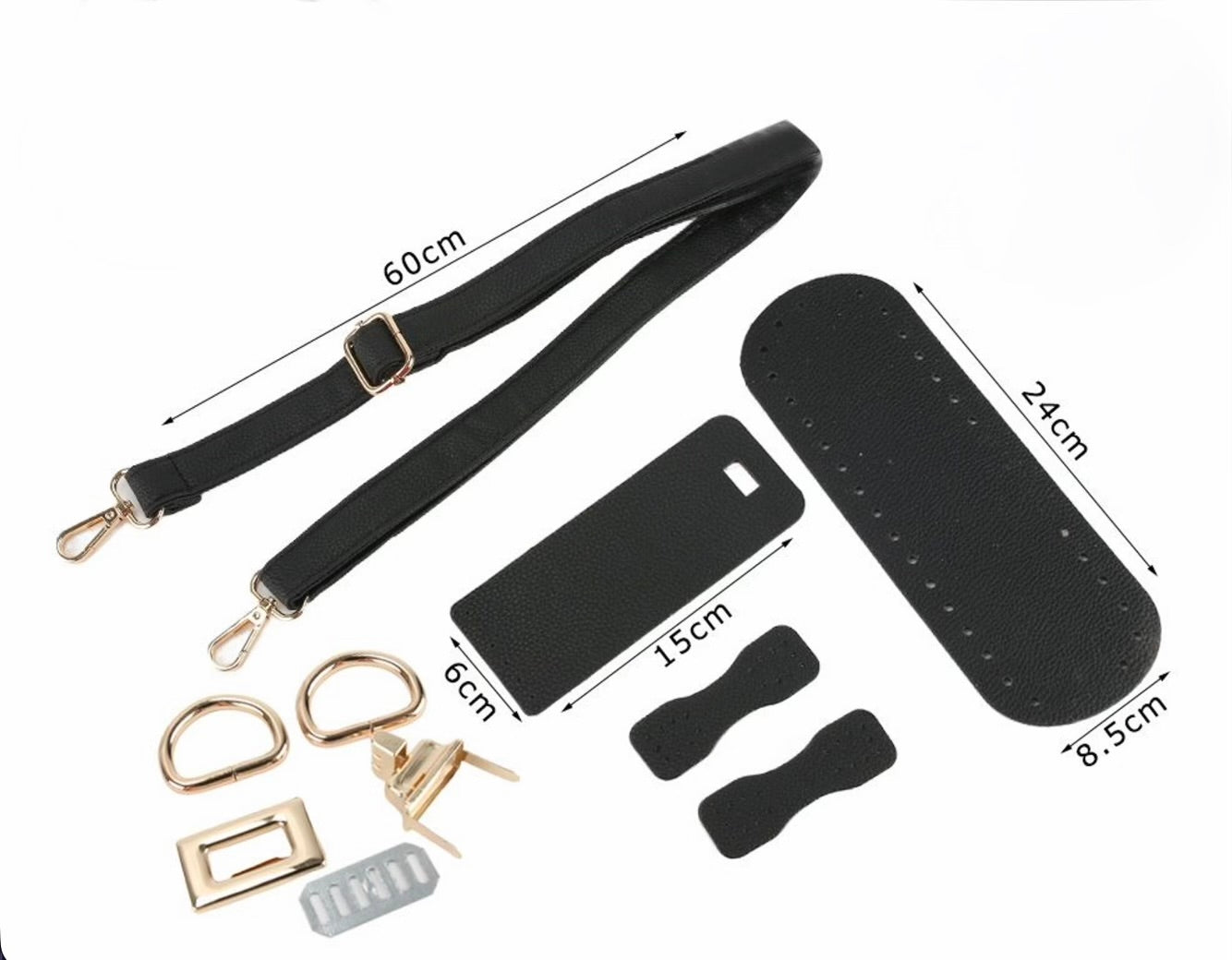 Kit Accessori per Borse Handmade con Fondo, Tracolla e Chiusura – Vari Modelli e Colori