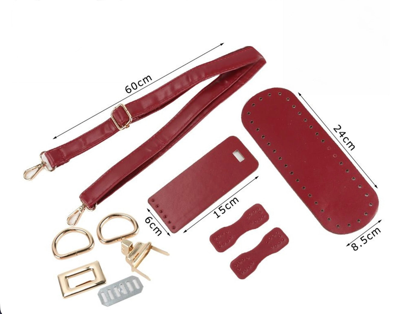 Kit Accessori per Borse Handmade con Fondo, Tracolla e Chiusura – Vari Modelli e Colori