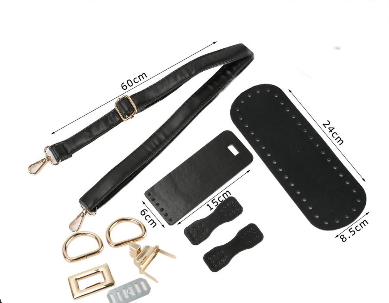 Kit Accessori per Borse Handmade con Fondo, Tracolla e Chiusura – Vari Modelli e Colori