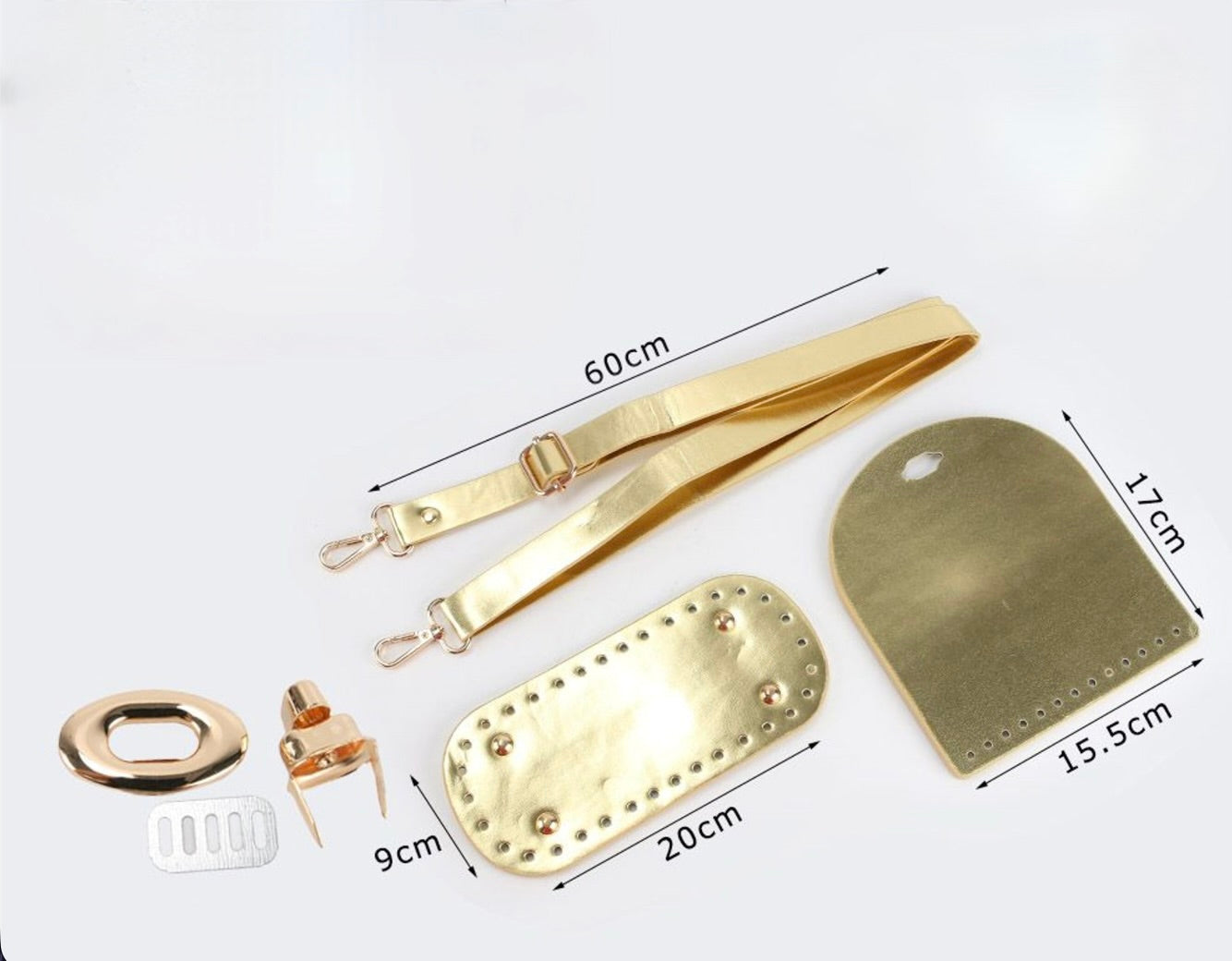 Kit Accessori per Borse Handmade con Fondo, Tracolla e Chiusura – Vari Modelli e Colori