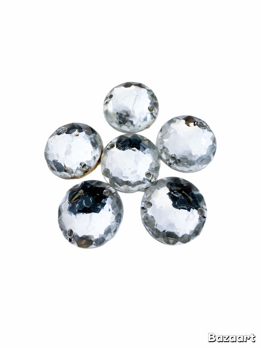 Sew-on rhinestones 6 pieces of 1.5 cm each