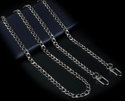 Catena per Borsa Argento 120 cm – Tracolla Metallica Sottile Elegante con Moschettoni-08707-08701