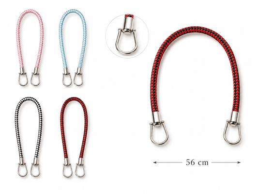 Manico per Borsa Intrecciato Bicolor 56 cm con Ganci Metallici