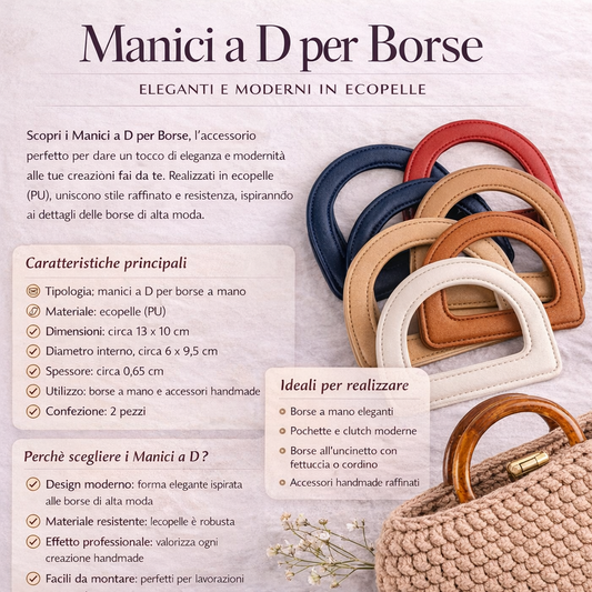 Manici a D per Borse in Ecopelle