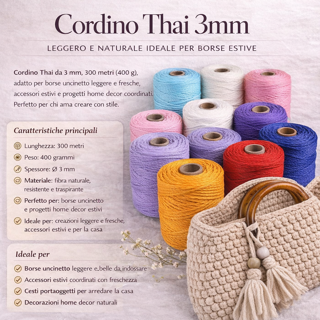 CORDINO THAI 3mm 300M 400g spessore 3mm