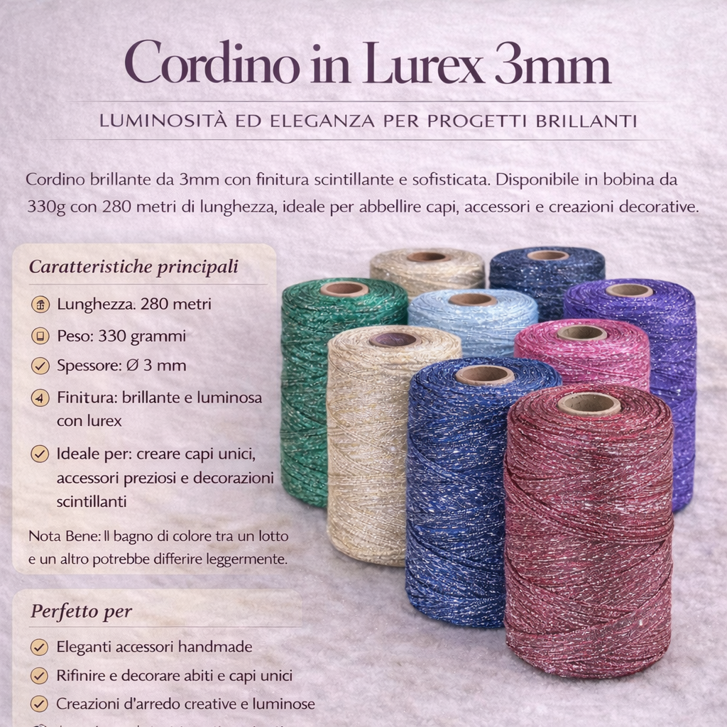 CORDINO THAI LUREX 3mm 330g 280mt