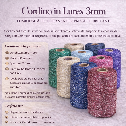 CORDINO THAI LUREX 3mm 330g 280mt