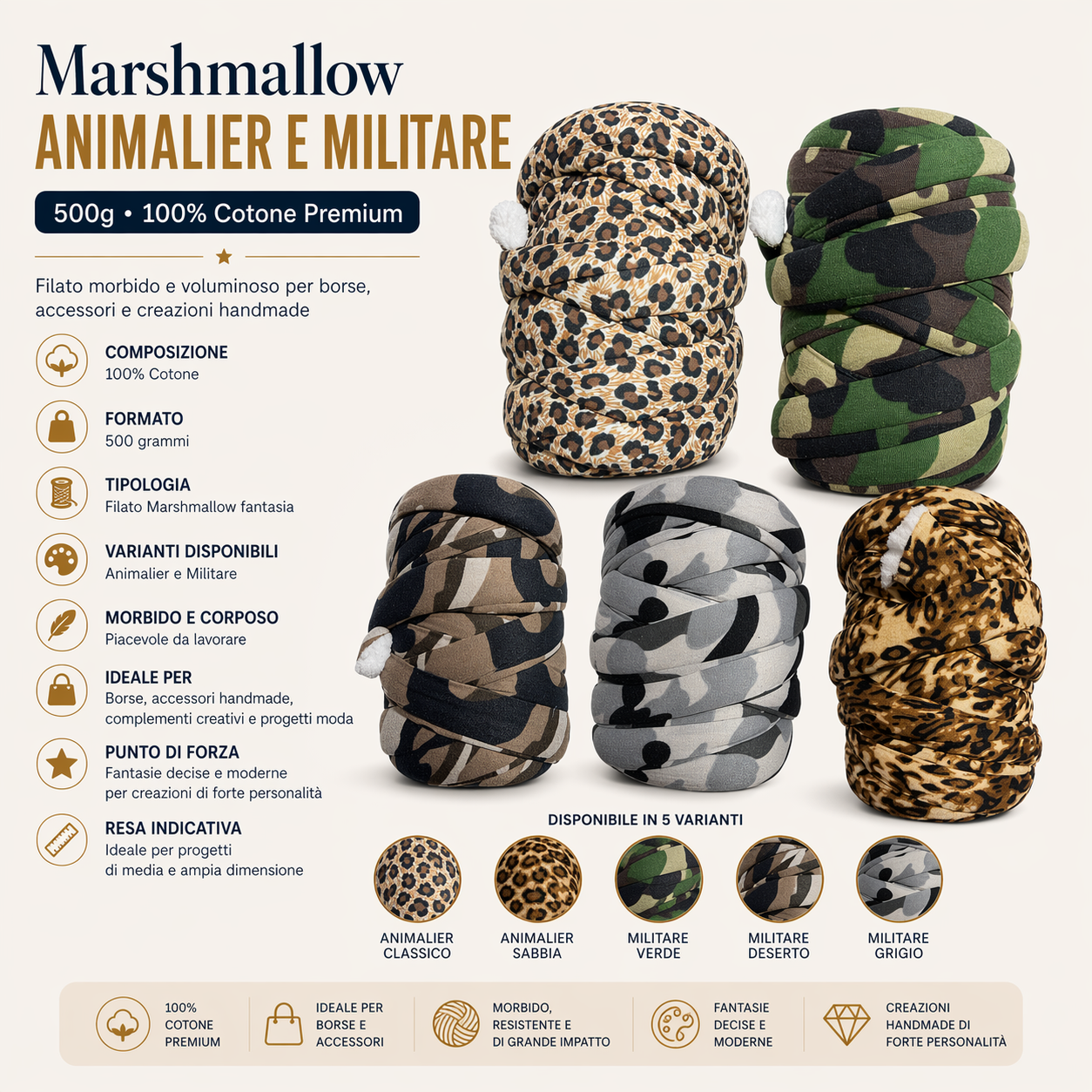 Marshmallow Animalier e militare