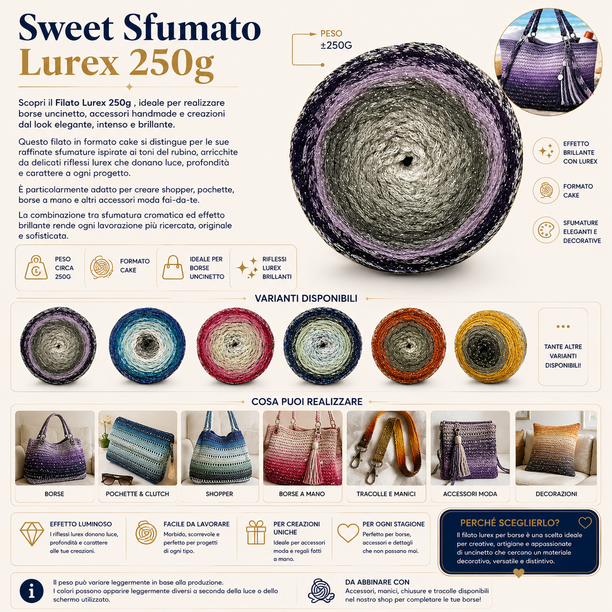 Sweet Cake Sfumato Lurex 250 grammi