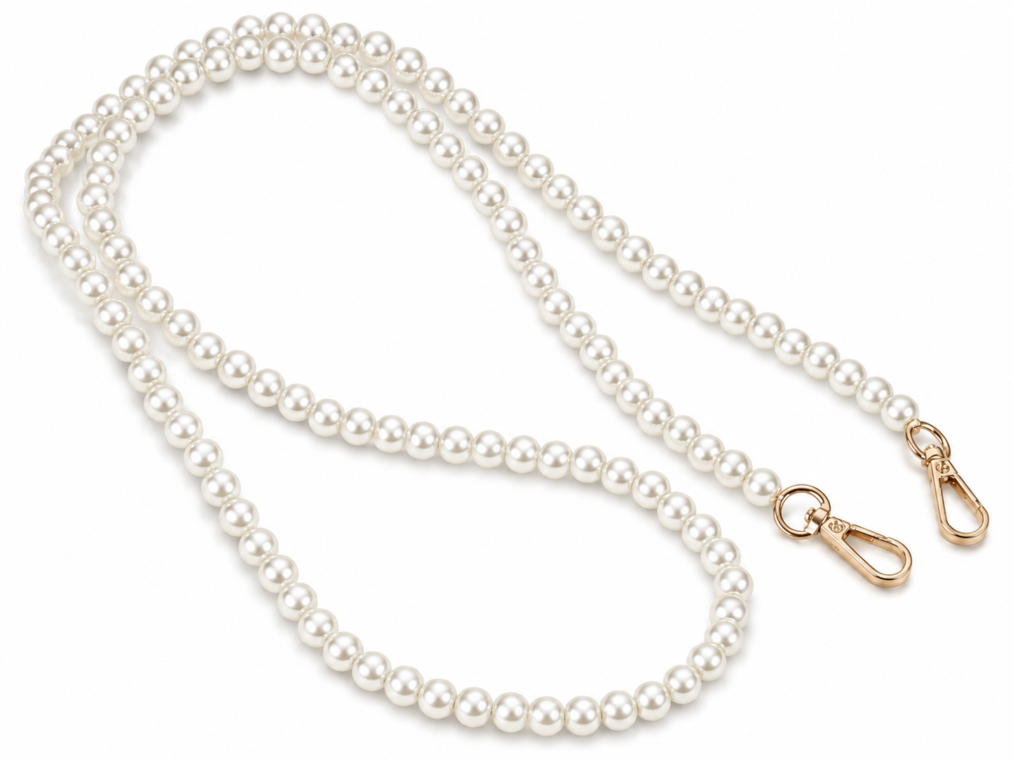 Tracolla in Perle per Borse Handmade 120 cm con Moschettoni – Catena Decorativa Elegante per Pochette e Borse Uncinetto