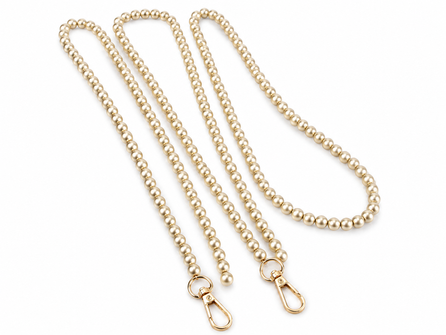 Tracolla in Perle per Borse Handmade 120 cm con Moschettoni – Catena Decorativa Elegante per Pochette e Borse Uncinetto