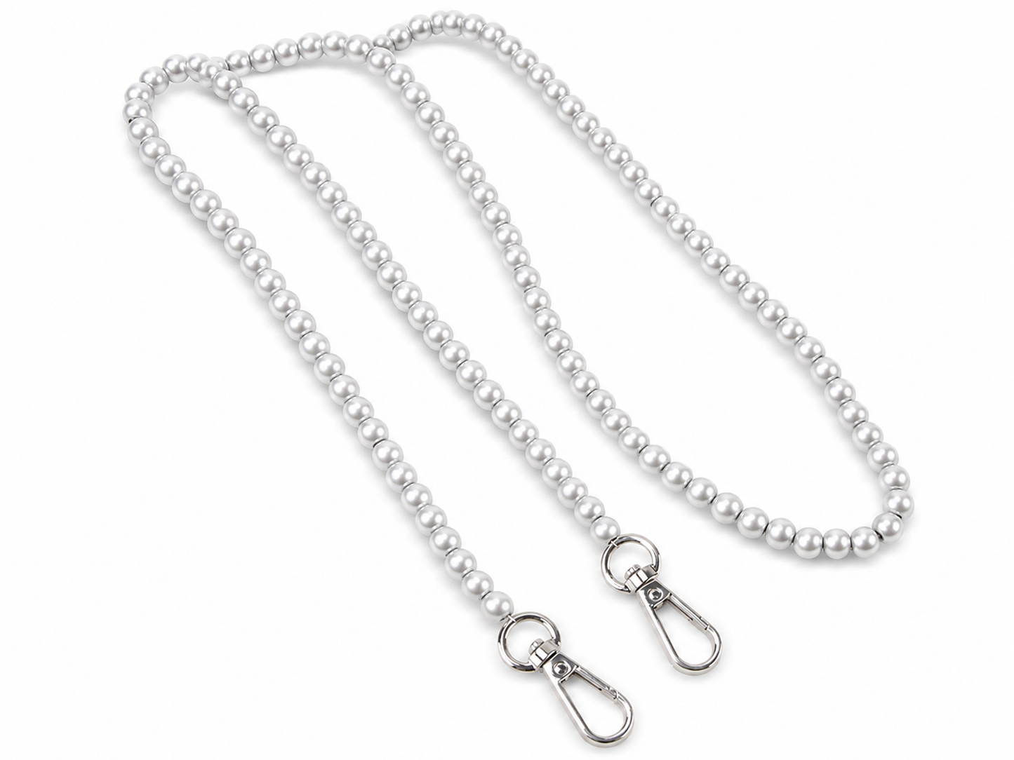 Tracolla in Perle per Borse Handmade 120 cm con Moschettoni – Catena Decorativa Elegante per Pochette e Borse Uncinetto