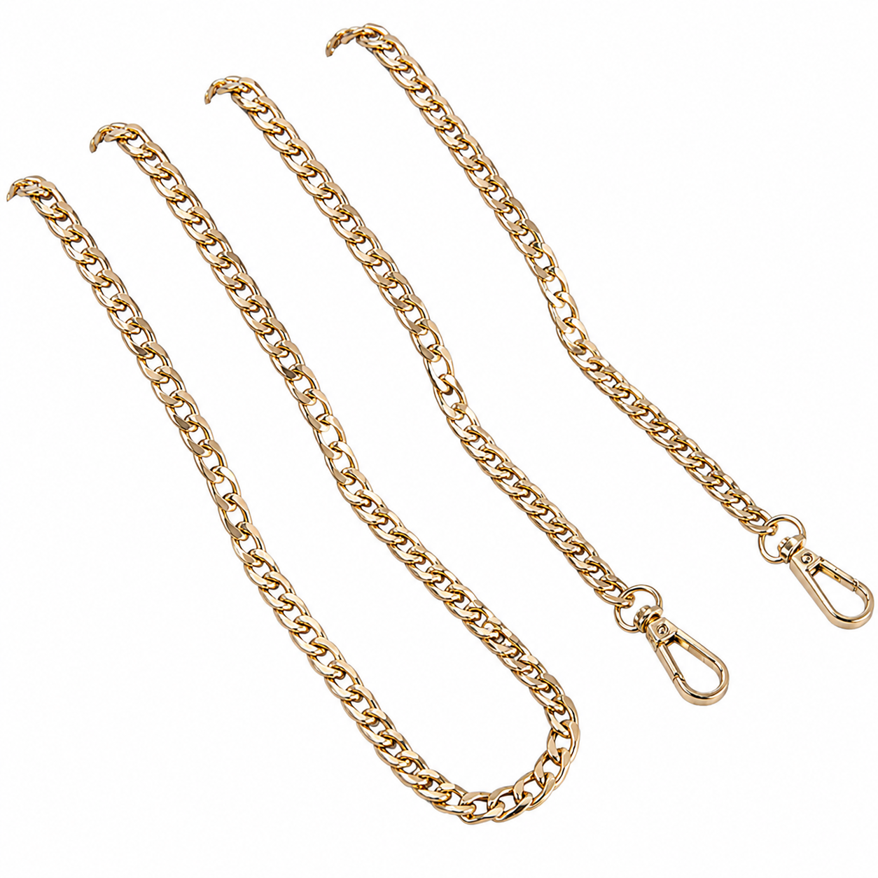 Catena Tracolla per Borse con Moschettoni – Oro e Argento – 40/60/120 cm